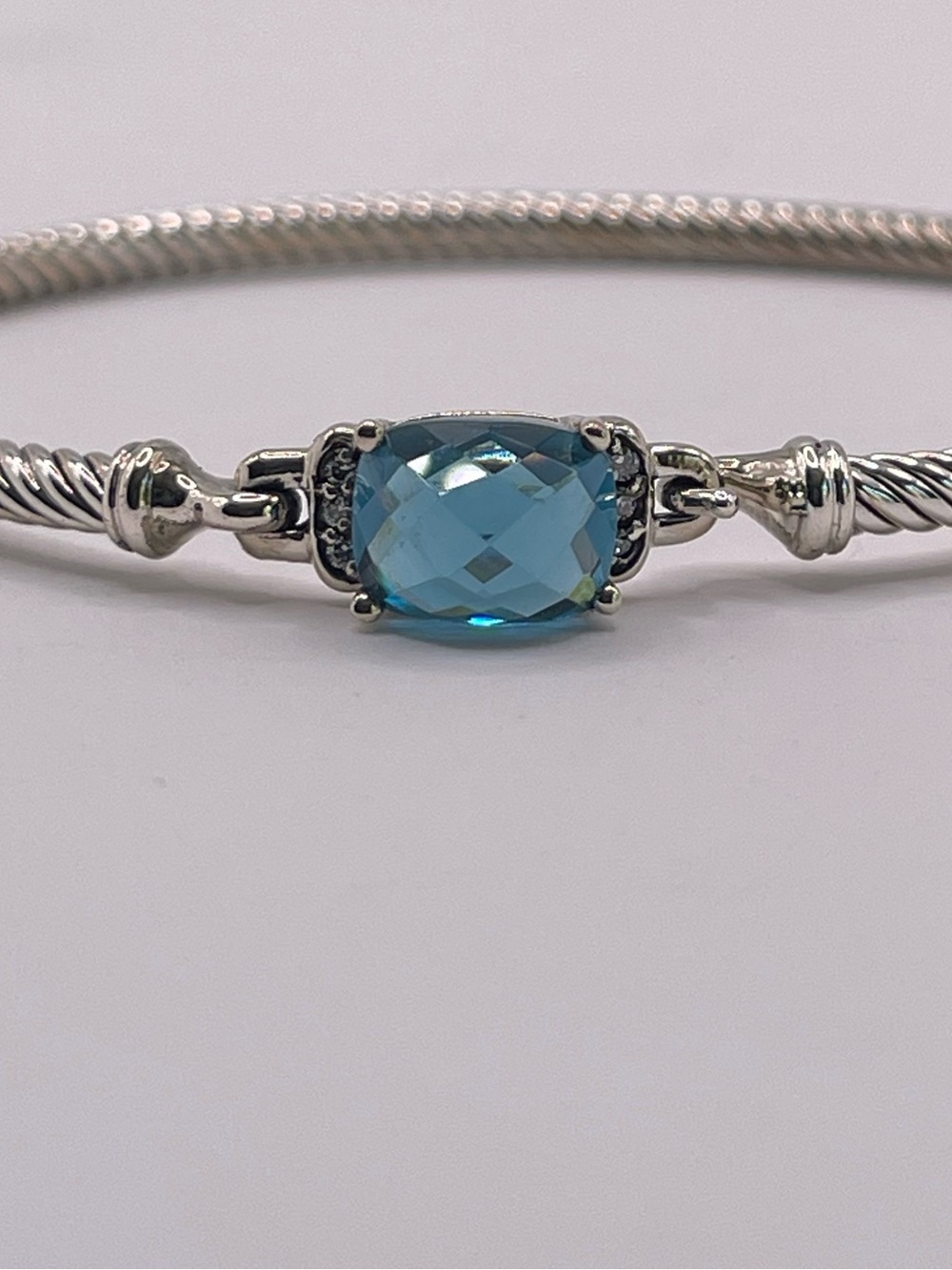David Yurman Petite Wheaton Bracelet with Hampton Blue Topaz and Diamonds